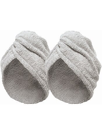 Lot de 2 Serviette Sèche Cheveux Marron