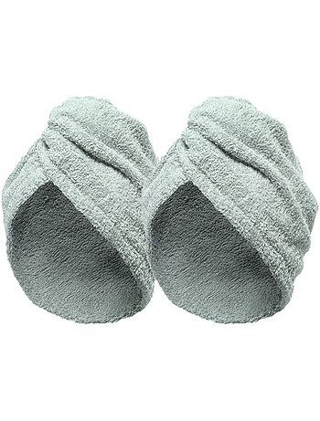 Lot de 2 Serviette Sèche Cheveux Marron