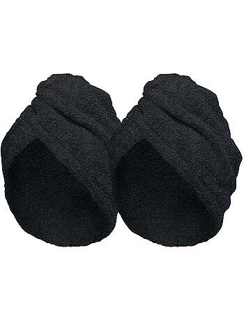 Lot de 2 Serviette Sèche Cheveux Marron