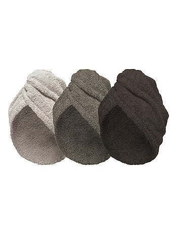 Lot de 2 Serviette Sèche Cheveux Marron