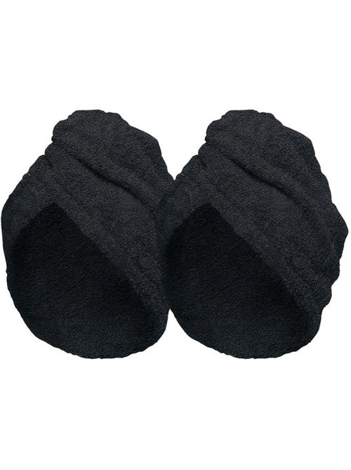 Lot de 2 Serviette Sèche Cheveux Marron - Kiabi