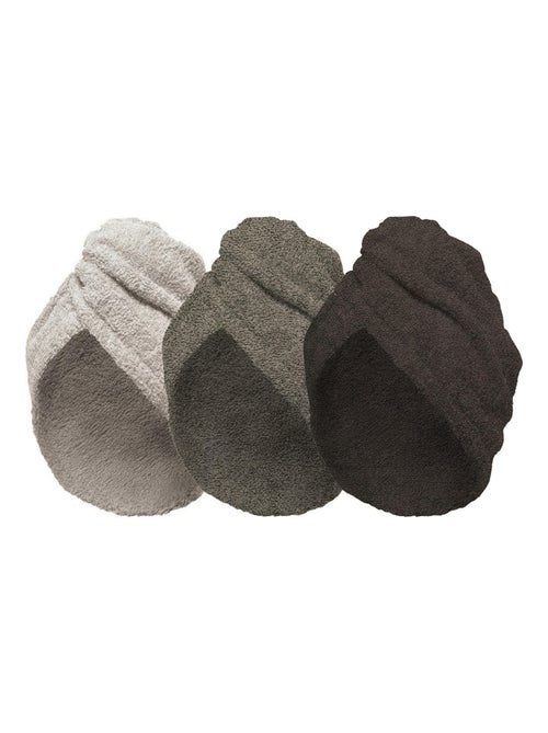 Lot de 2 Serviette Sèche Cheveux Marron - Kiabi