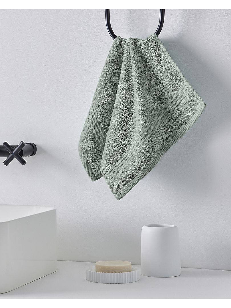 Lot de 2 serviettes 30 x 50 cm Vert de gris - Kiabi