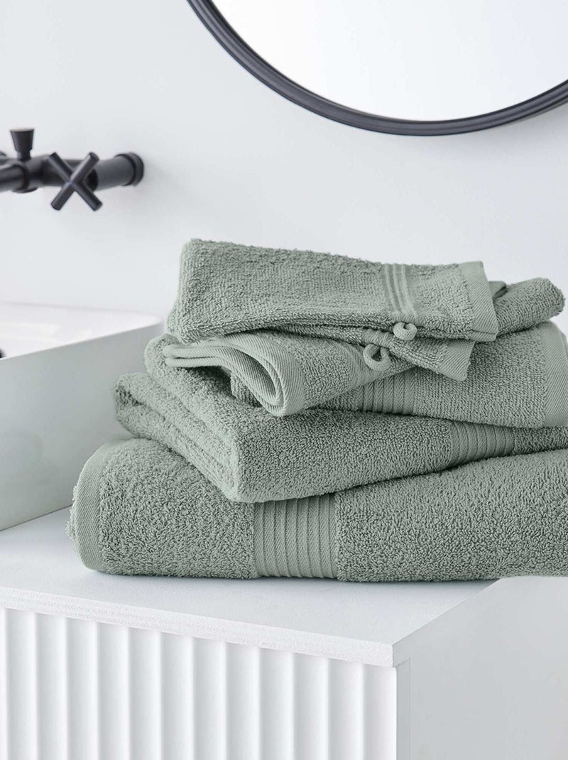 Lot de 2 serviettes 30 x 50 cm Vert de gris - Kiabi