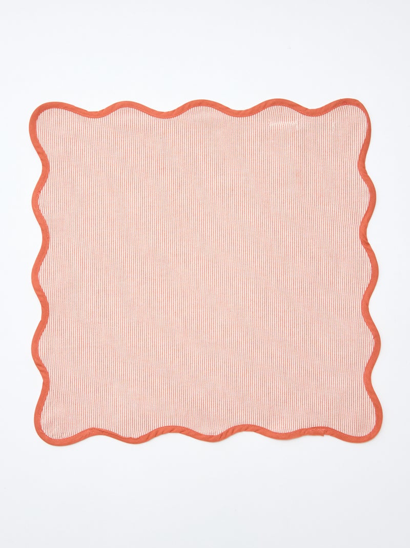Lot de 2 serviettes à rayures (40x40cm) Orange - Kiabi
