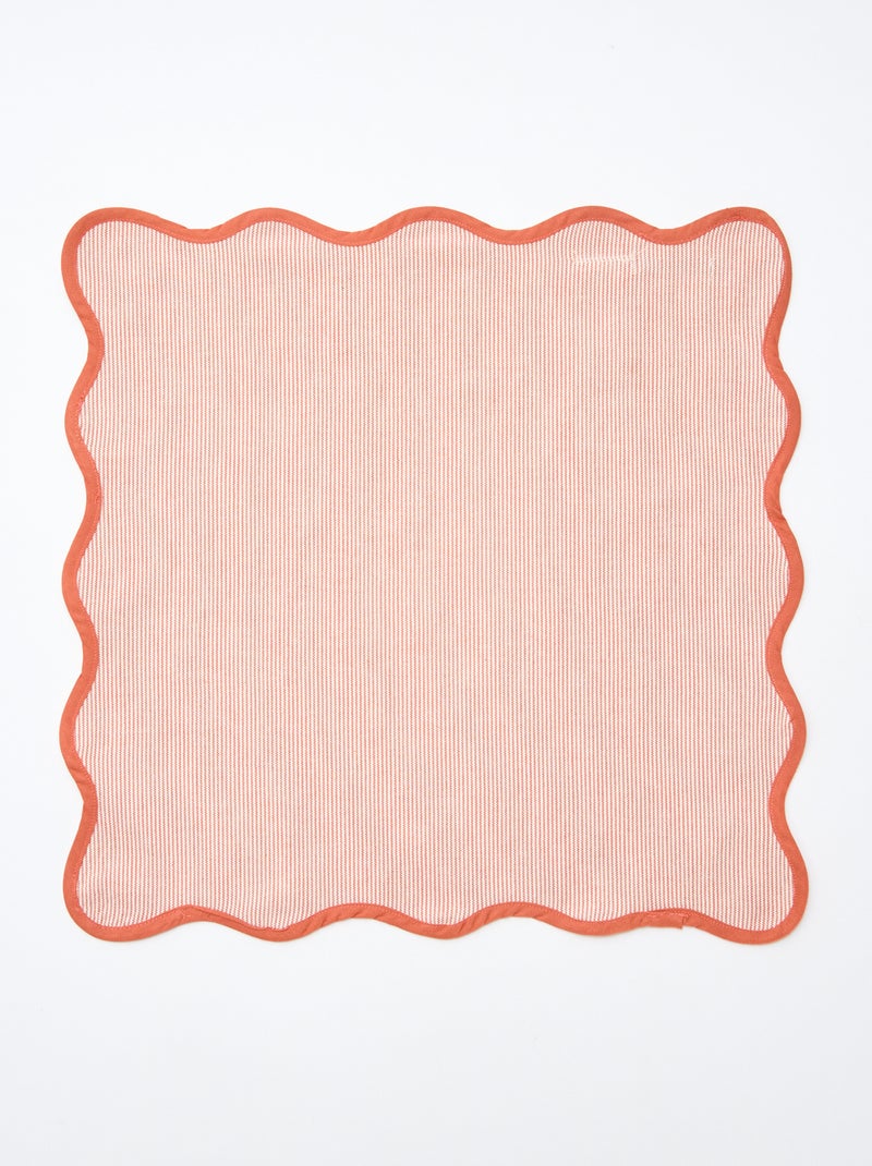 Lot de 2 serviettes à rayures (40x40cm) Orange - Kiabi