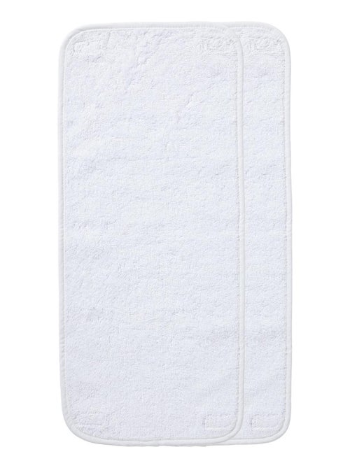 Lot de 2 serviettes à scratch pour matelas à langer Luxe Blanc - Kiabi