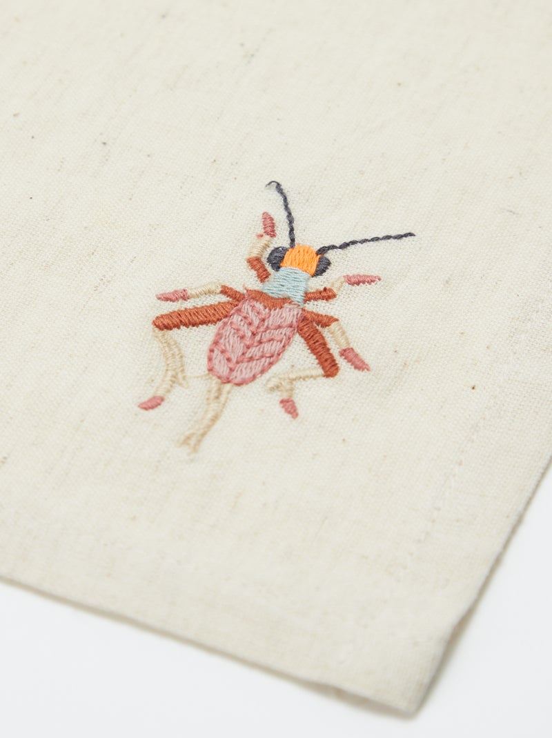 Lot de 2 serviettes brodées (40x40 cm) - Kiabi Home Beige - Kiabi