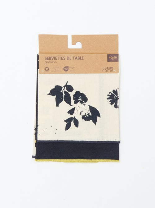 Lot de 2 serviettes de table 40 x 40 cm - Kiabi Home - Kiabi Lot de 2 serviettes de table 40 x 40 cm - Kiabi Home - Kiabi