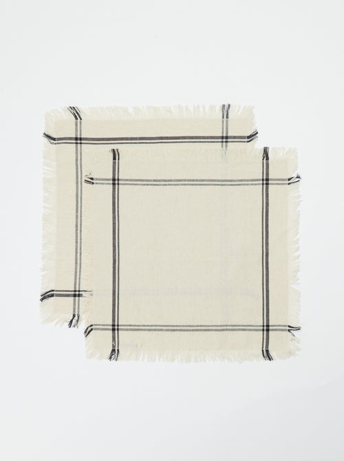 Lot de 2 serviettes de table 40x40 cm - Kiabi Home - Kiabi Lot de 2 serviettes de table 40x40 cm - Kiabi Home - Kiabi