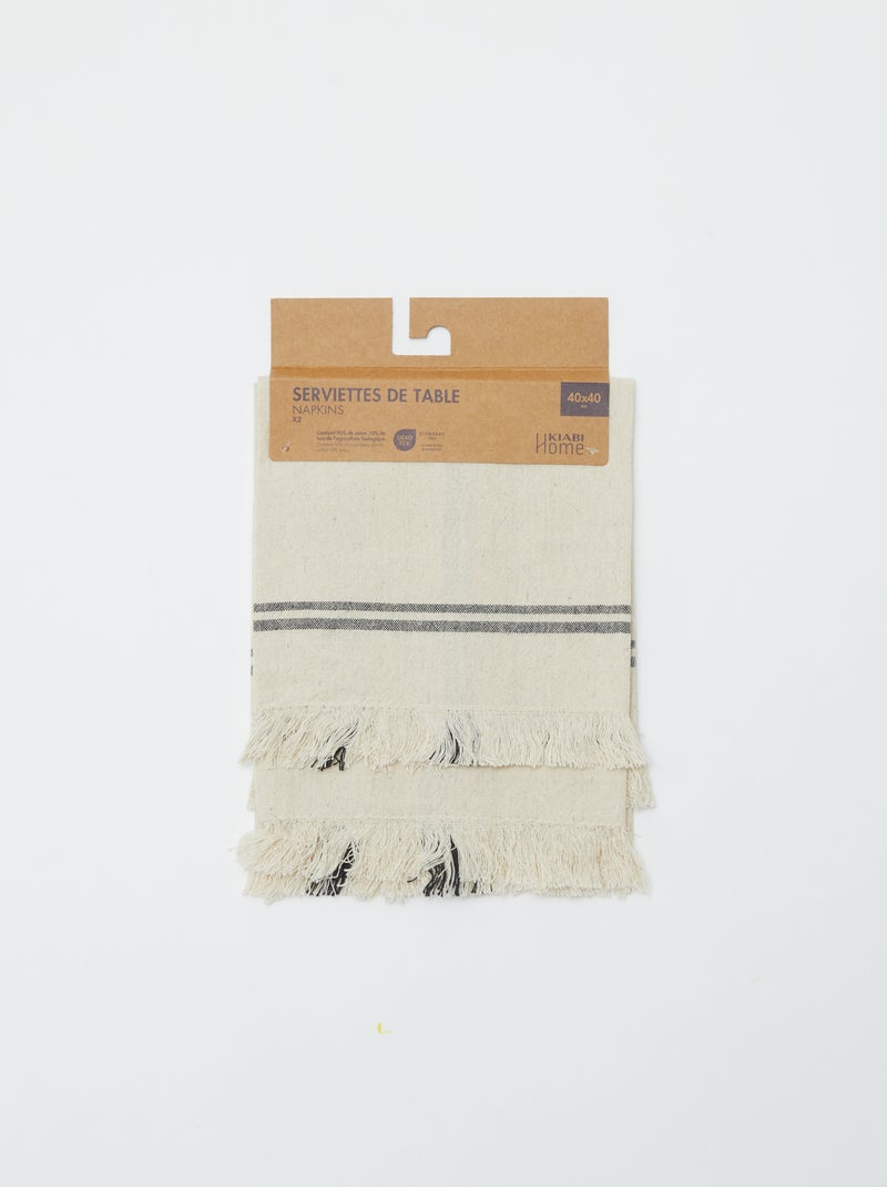 Lot de 2 serviettes de table 40x40 cm - Kiabi Home BEIGE - Kiabi