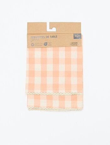 Lot de 2 serviettes de table à carreaux