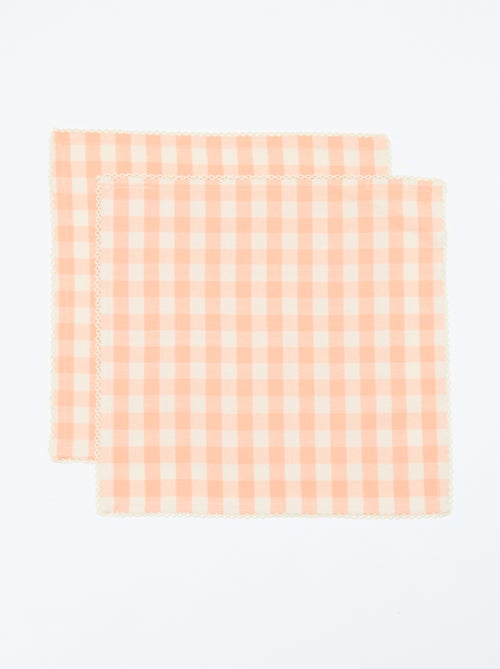 Lot de 2 serviettes de table à carreaux - Kiabi