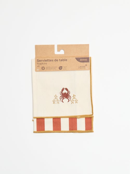 Lot de 2 serviettes de table - Kiabi Lot de 2 serviettes de table - Kiabi