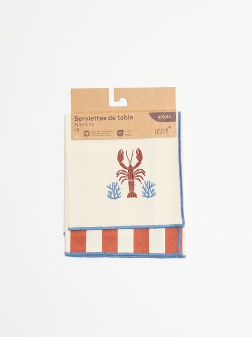 Lot de 2 serviettes de table - Kiabi Lot de 2 serviettes de table - Kiabi