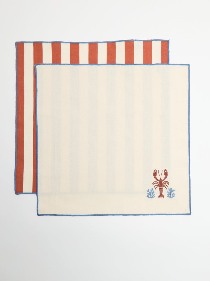 Lot de 2 serviettes de table Beige - Kiabi