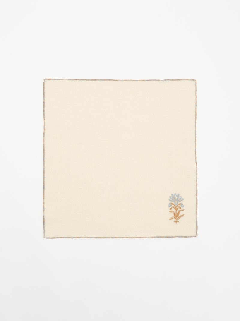 Lot de 2 serviettes de table brodées Beige - Kiabi