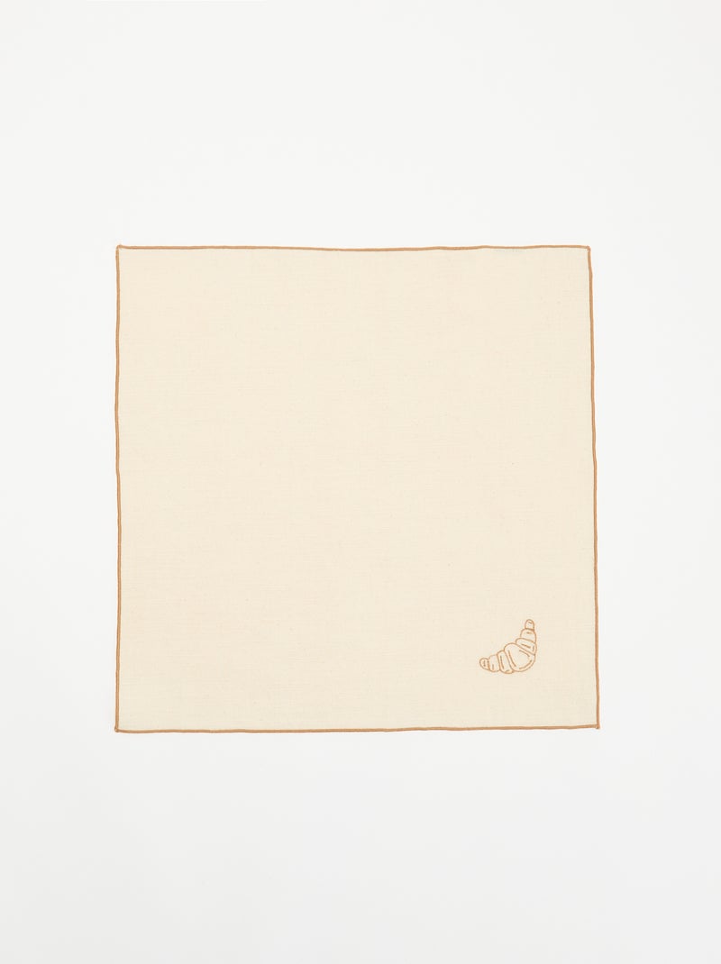 Lot de 2 serviettes de table brodées Beige - Kiabi