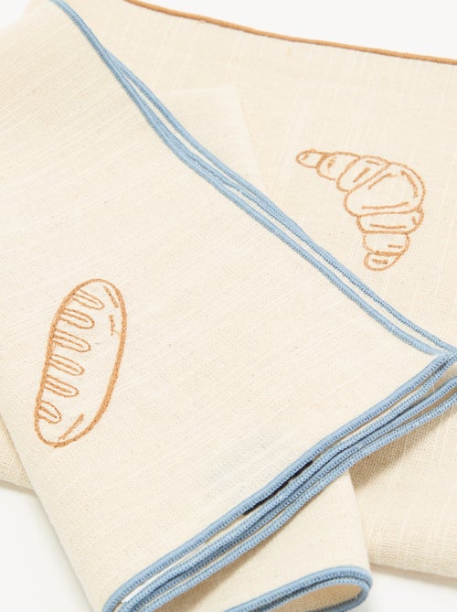 Lot de 2 serviettes de table brodées - Kiabi Lot de 2 serviettes de table brodées - Kiabi