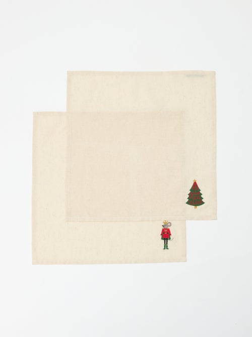 Lot de 2 serviettes de table de noël - Kiabi