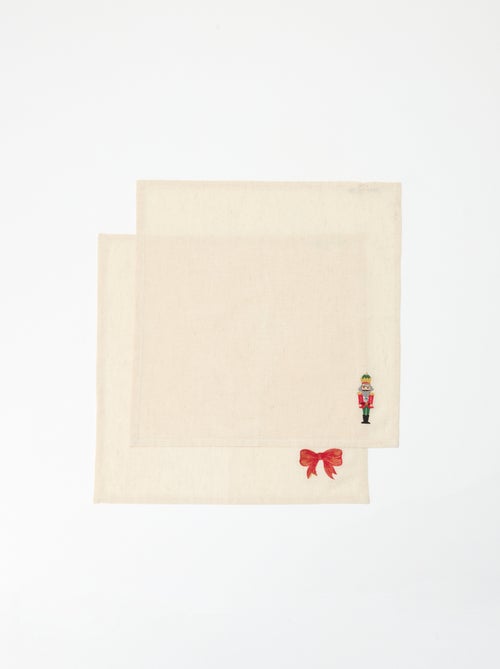 Lot de 2 serviettes de table de noël - Kiabi