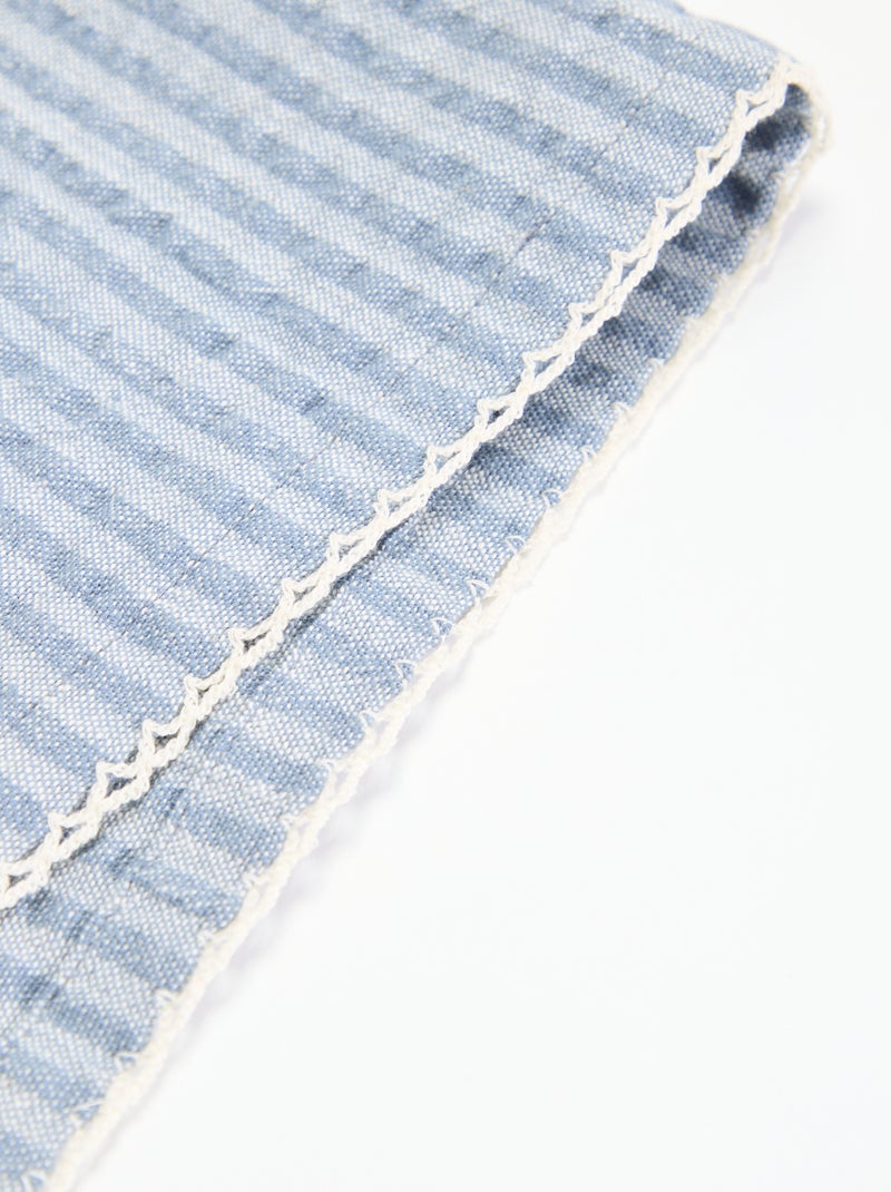 Lot de 2 serviettes de table en seersucker Bleu - Kiabi