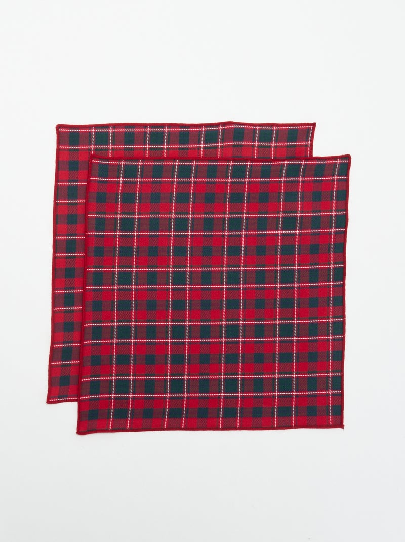Lot de 2 serviettes de table imprimées - KIABI Home Rouge - Kiabi