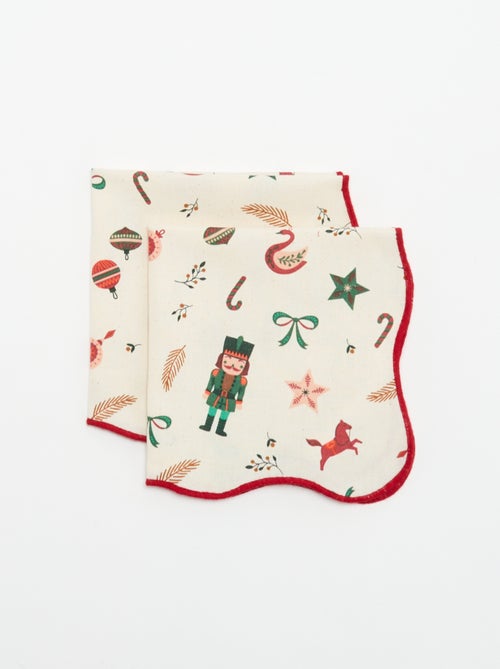 Lot de 2 serviettes de table imprimées 'Noël' - KIABI Home - Kiabi Lot de 2 serviettes de table imprimées 'Noël' - KIABI Home - Kiabi