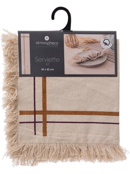 Lot de 2 serviettes de table RAY - Kiabi Lot de 2 serviettes de table RAY - Kiabi
