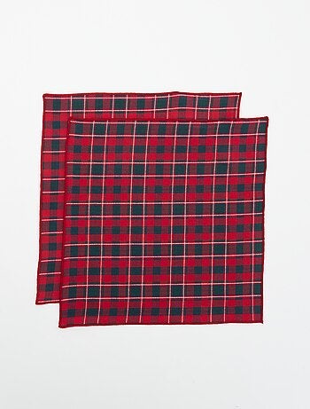 Lot de 2 serviettes de table tartan de Noël - KIABI Home