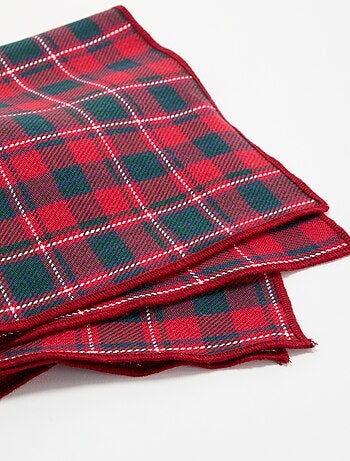 Lot de 2 serviettes de table tartan de Noël - KIABI Home