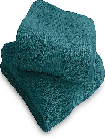Lot de 2 Serviettes de Toilette 50 x 90 cm - 100% Coton - 450 gr/m2