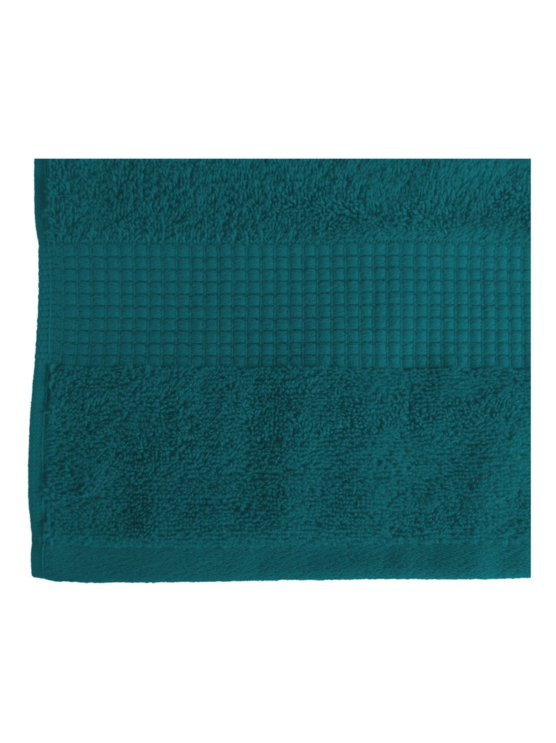 Lot de 2 Serviettes de Toilette 50 x 90 cm - 100% Coton - 450 gr/m2 Bleu canard - Kiabi