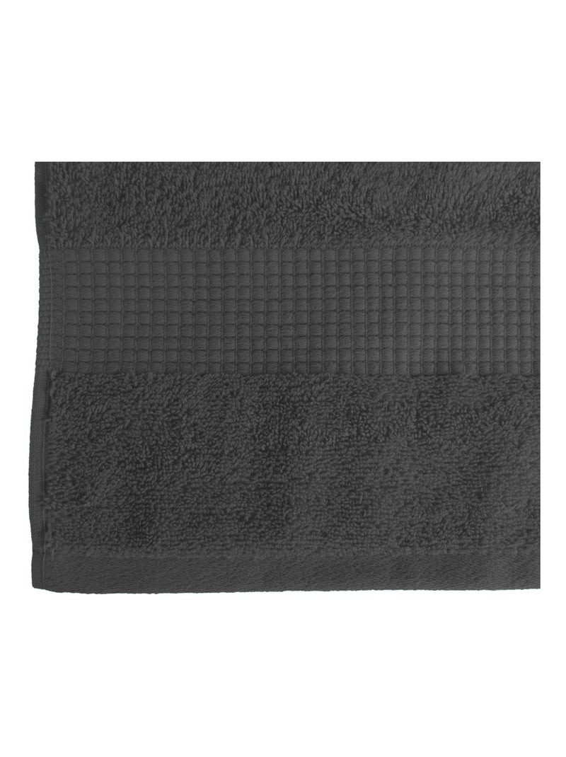 Lot de 2 Serviettes de Toilette 50 x 90 cm - 100% Coton - 450 gr/m2 gris anthracite - Kiabi