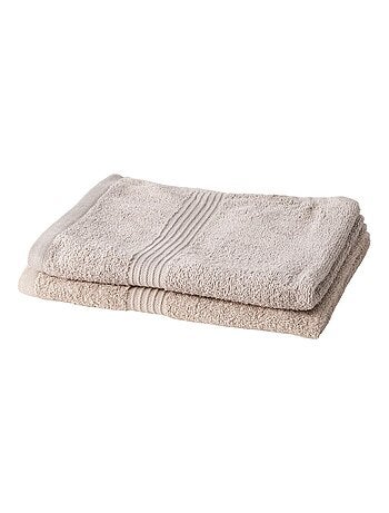 Lot de 2 serviettes de toilette coton uni ESSENTIAL