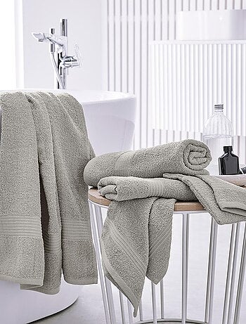 Lot de 2 serviettes de toilette coton uni ESSENTIAL