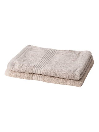 Lot de 2 serviettes de toilette coton uni ESSENTIAL