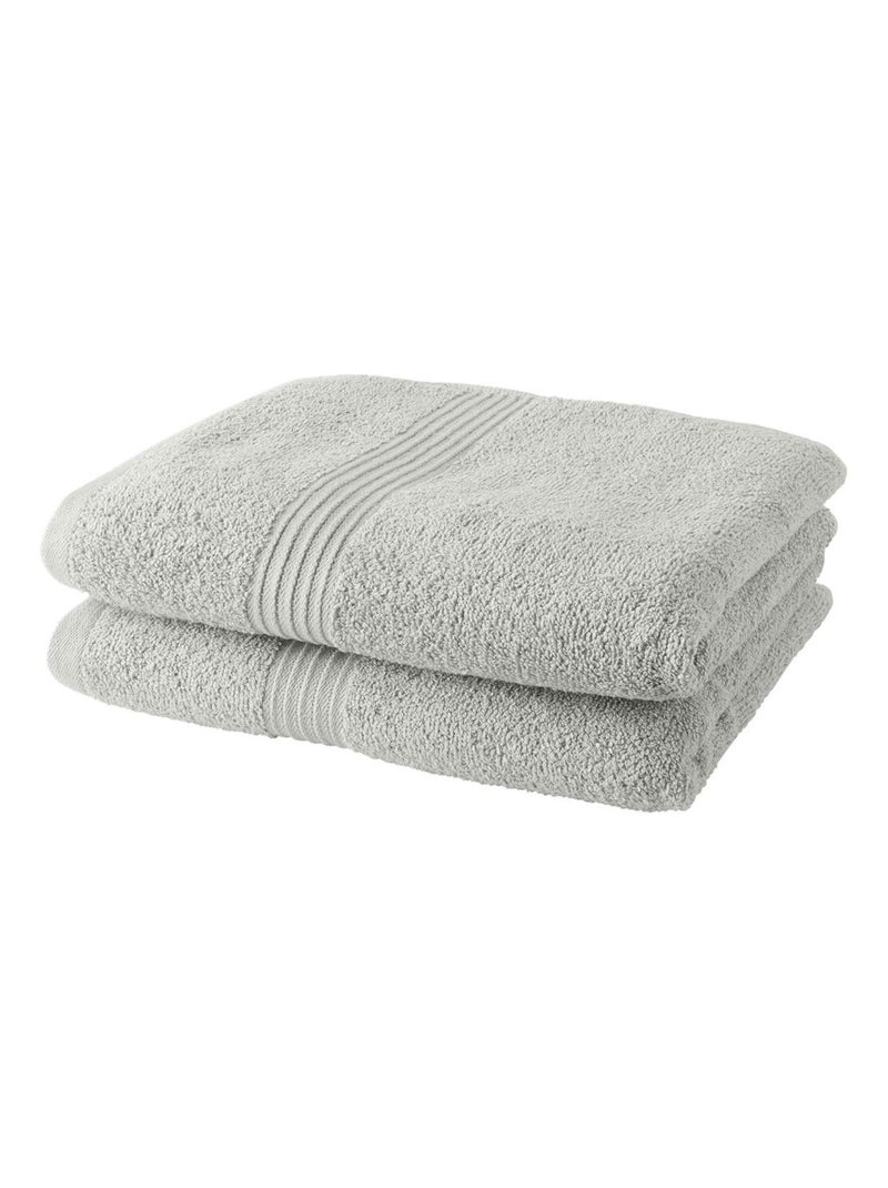 Lot de 2 serviettes de toilette coton uni ESSENTIAL Blanc - Kiabi