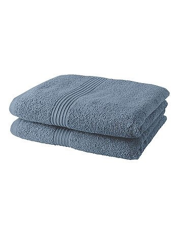 Lot de 2 serviettes de toilette coton uni ESSENTIAL