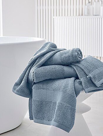Lot de 2 serviettes de toilette coton uni ESSENTIAL