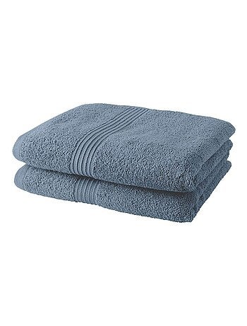 Lot de 2 serviettes de toilette coton uni ESSENTIAL