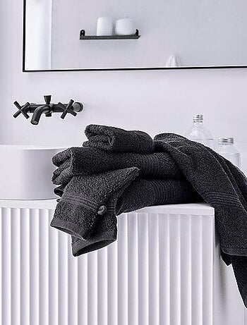Lot de 2 serviettes de toilette coton uni ESSENTIAL