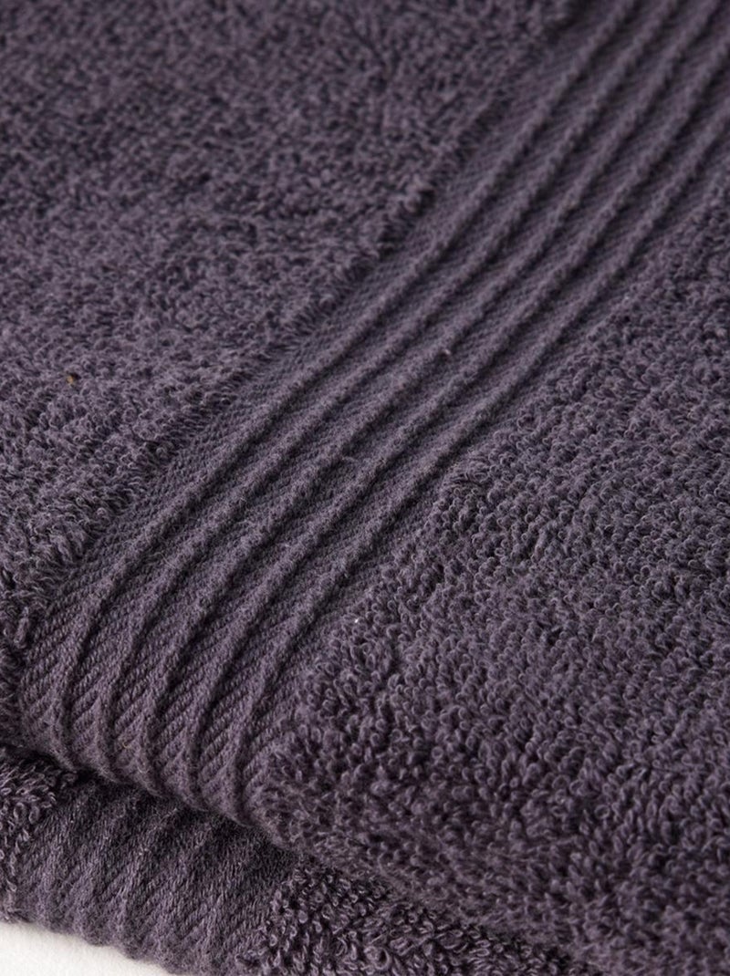 Lot de 2 serviettes de toilette coton uni ESSENTIAL gris anthracite - Kiabi