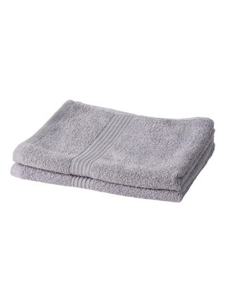 Lot de 2 serviettes de toilette coton uni ESSENTIAL