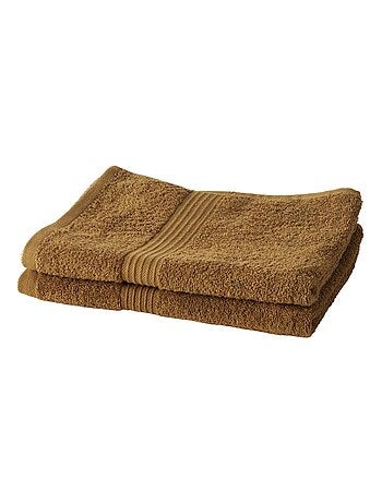 Lot de 2 serviettes de toilette coton uni ESSENTIAL