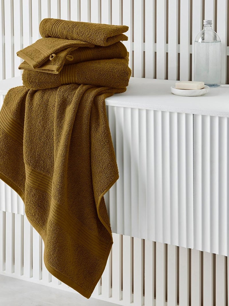Lot de 2 serviettes de toilette coton uni ESSENTIAL Marron - Kiabi