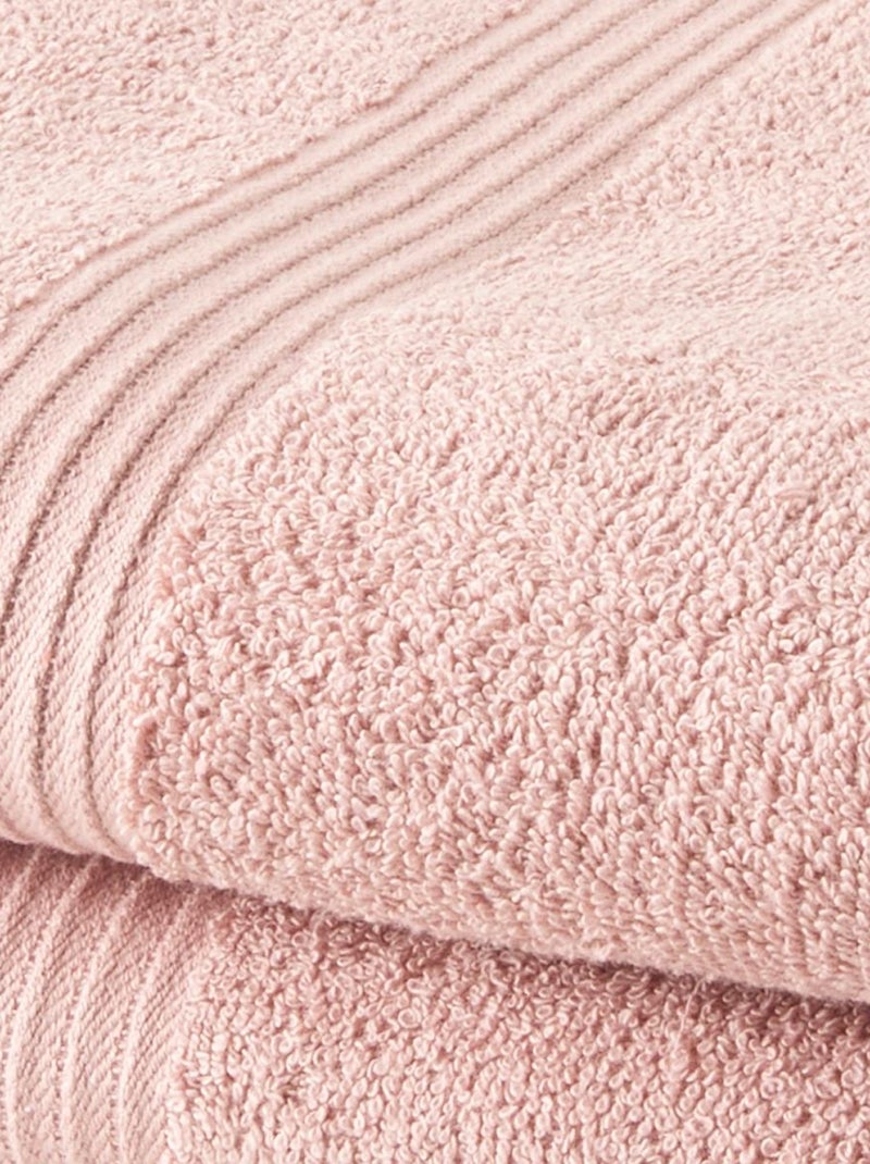 Lot de 2 serviettes de toilette coton uni ESSENTIAL Rose - Kiabi