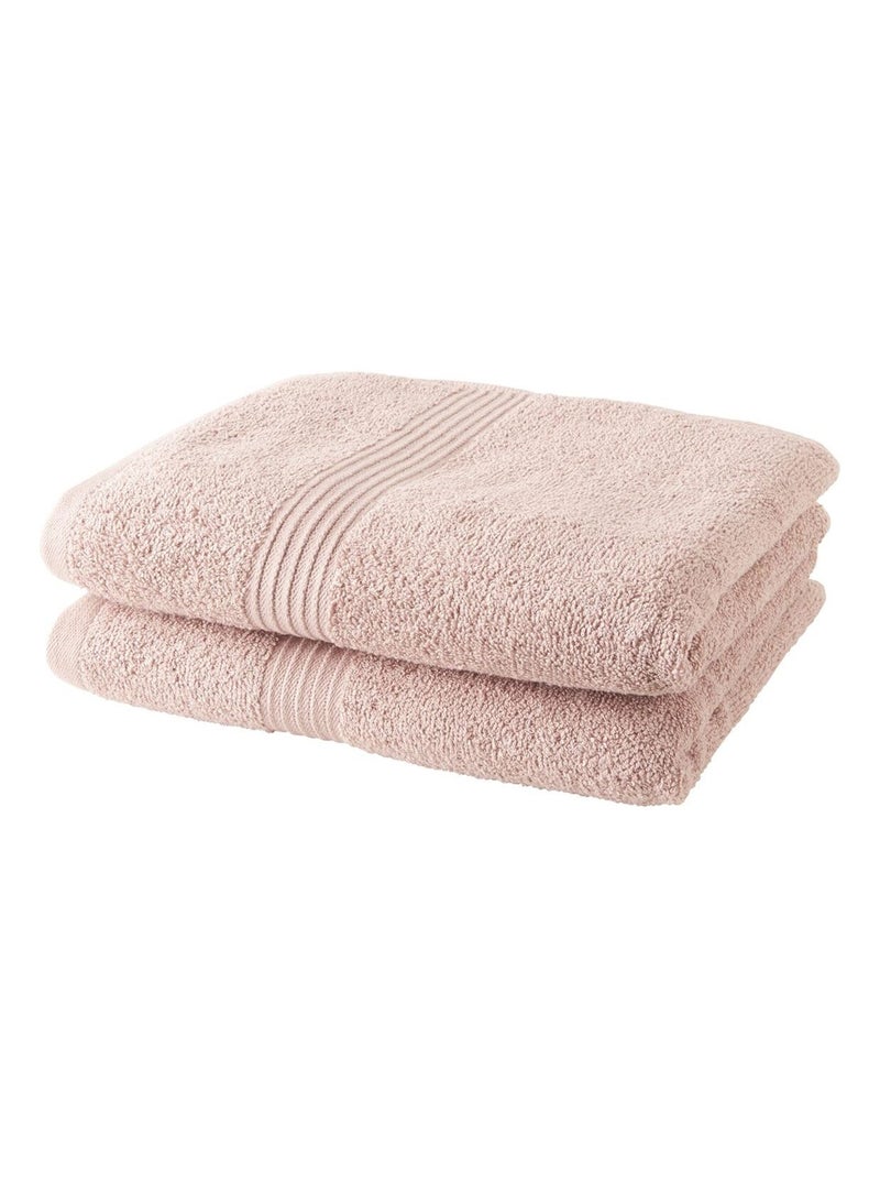 Lot de 2 serviettes de toilette coton uni ESSENTIAL Rose - Kiabi