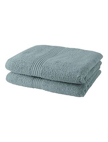 Lot de 2 serviettes de toilette coton uni ESSENTIAL