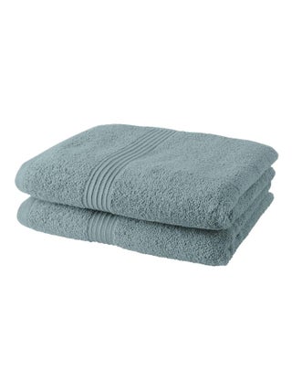 Lot de 2 serviettes de toilette coton uni ESSENTIAL